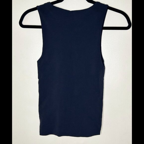 THEORY Black Stretchy V-Neck Tank Top OSFA - Picture 2 of 4